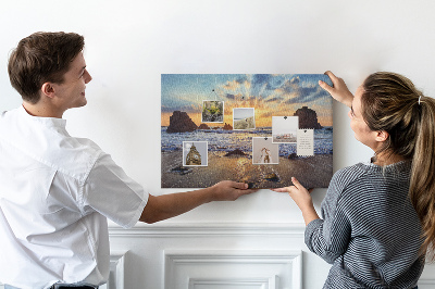 Tableau affichage liège Coucher de soleil sur la mer calme