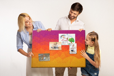 Tableau en liège Dégradé de couleurs dans les tons d'orange.