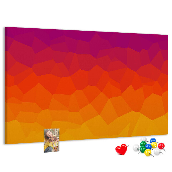 Tableau en liège Dégradé de couleurs dans les tons d'orange.