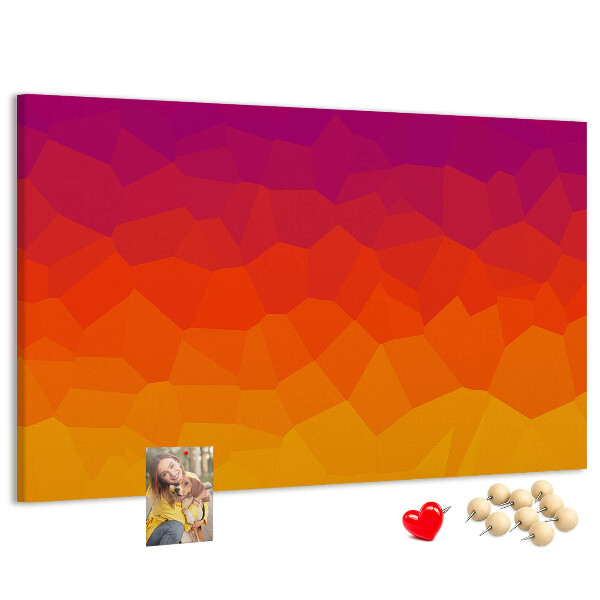 Tableau en liège Dégradé de couleurs dans les tons d'orange.