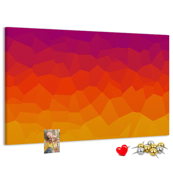 Tableau en liège Dégradé de couleurs dans les tons d'orange.