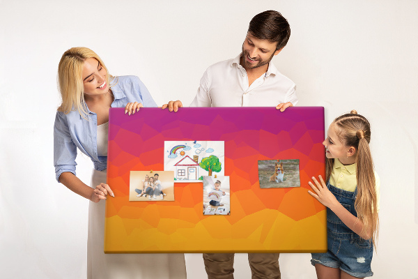 Tableau en liège Dégradé de couleurs dans les tons d'orange.