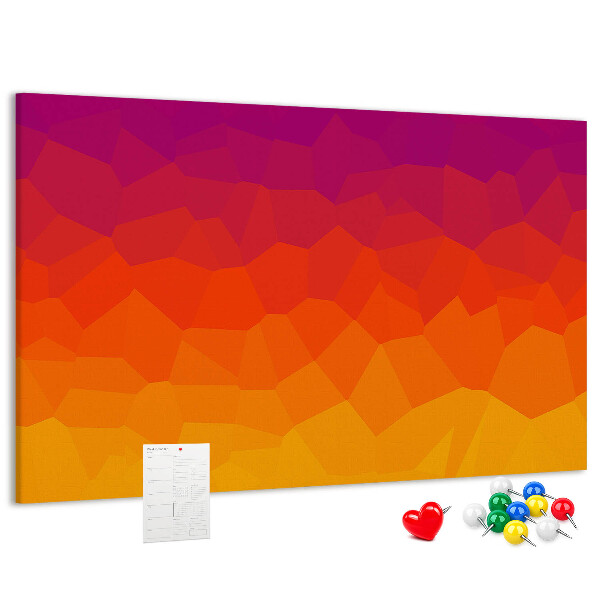 Tableau en liège Dégradé de couleurs dans les tons d'orange.