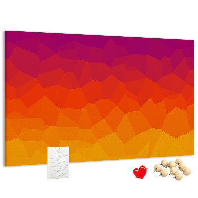 Tableau en liège Dégradé de couleurs dans les tons d'orange.