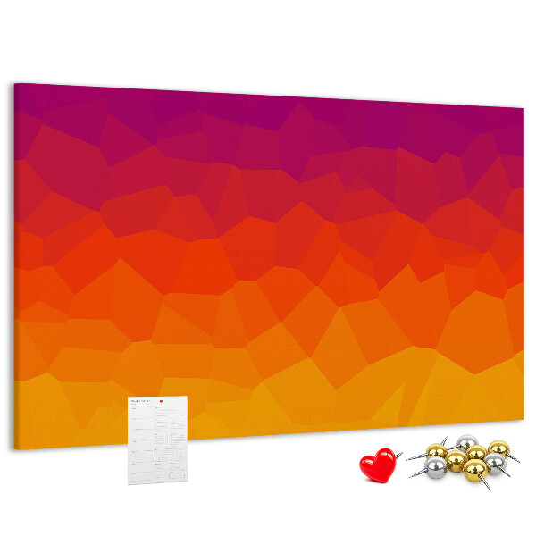 Tableau en liège Dégradé de couleurs dans les tons d'orange.