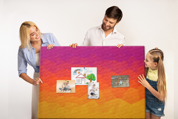 Tableau en liège Dégradé de couleurs dans les tons d'orange.