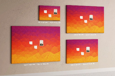 Tableau en liège Dégradé de couleurs dans les tons d'orange.