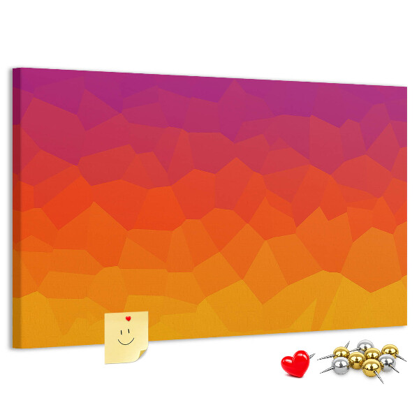 Tableau en liège Dégradé de couleurs dans les tons d'orange.