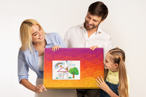 Tableau en liège Dégradé de couleurs dans les tons d'orange.