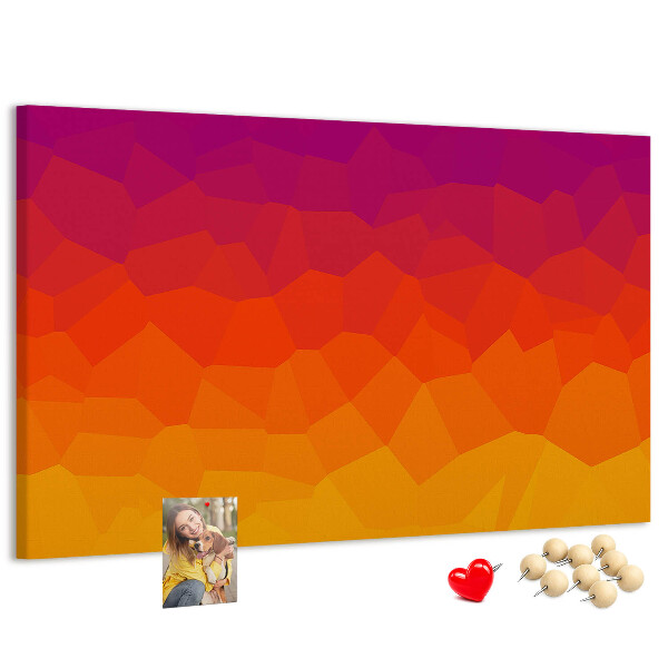 Tableau en liège Dégradé de couleurs dans les tons d'orange.