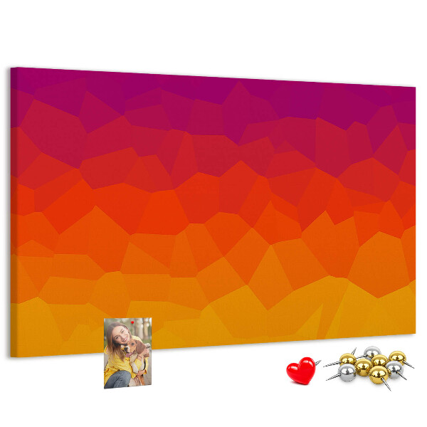 Tableau en liège Dégradé de couleurs dans les tons d'orange.