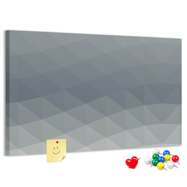 Tableau affichage liège Triangles géométriques en niveaux de gris en arrière-plan