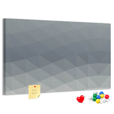 Tableau affichage liège Triangles géométriques en niveaux de gris en arrière-plan