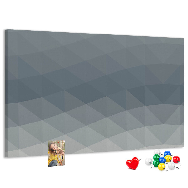 Tableau affichage liège Triangles géométriques en niveaux de gris en arrière-plan