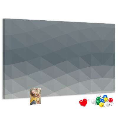 Tableau affichage liège Triangles géométriques en niveaux de gris en arrière-plan