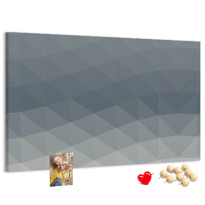 Tableau affichage liège Triangles géométriques en niveaux de gris en arrière-plan