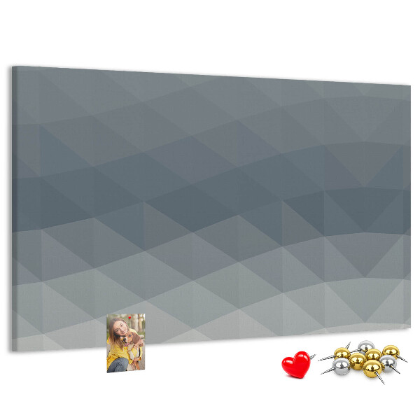Tableau affichage liège Triangles géométriques en niveaux de gris en arrière-plan