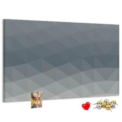 Tableau affichage liège Triangles géométriques en niveaux de gris en arrière-plan