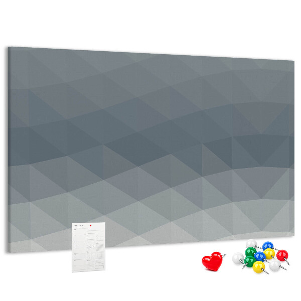 Tableau affichage liège Triangles géométriques en niveaux de gris en arrière-plan