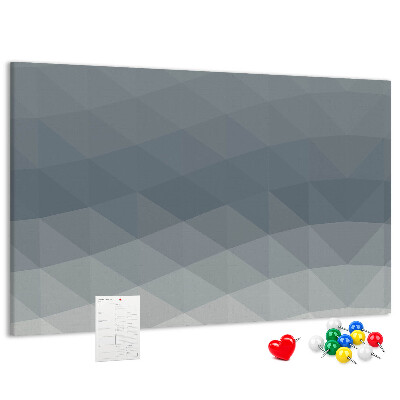 Tableau affichage liège Triangles géométriques en niveaux de gris en arrière-plan