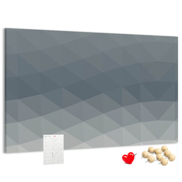 Tableau affichage liège Triangles géométriques en niveaux de gris en arrière-plan