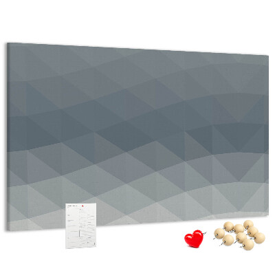 Tableau affichage liège Triangles géométriques en niveaux de gris en arrière-plan