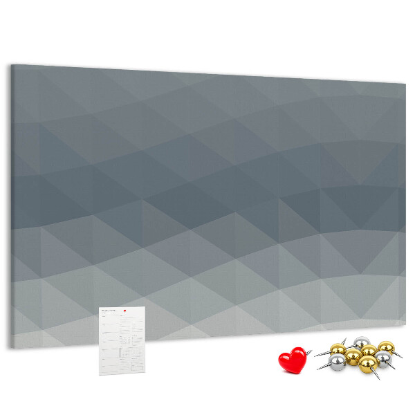 Tableau affichage liège Triangles géométriques en niveaux de gris en arrière-plan