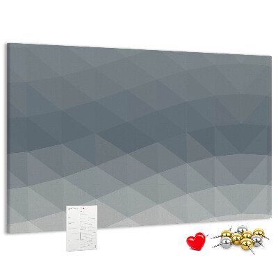 Tableau affichage liège Triangles géométriques en niveaux de gris en arrière-plan