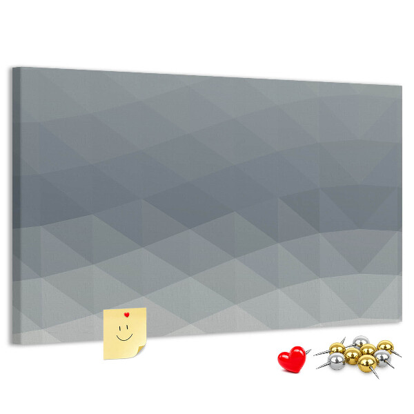 Tableau affichage liège Triangles géométriques en niveaux de gris en arrière-plan