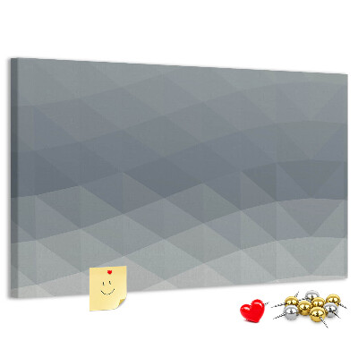 Tableau affichage liège Triangles géométriques en niveaux de gris en arrière-plan