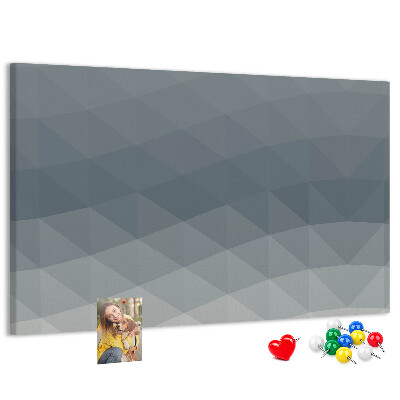 Tableau affichage liège Triangles géométriques en niveaux de gris en arrière-plan