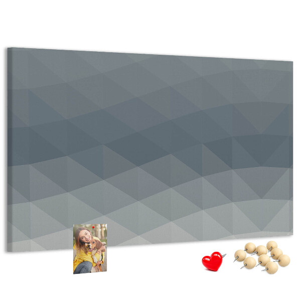 Tableau affichage liège Triangles géométriques en niveaux de gris en arrière-plan