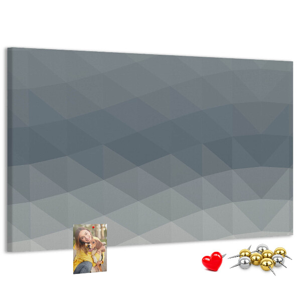Tableau affichage liège Triangles géométriques en niveaux de gris en arrière-plan
