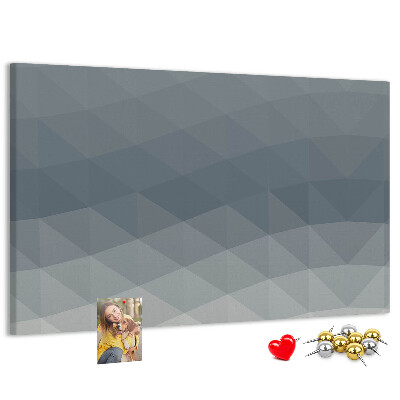 Tableau affichage liège Triangles géométriques en niveaux de gris en arrière-plan