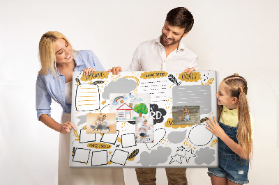 Tableau en liège Tableau de visualisation avec des lieux et des objectifs