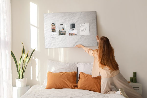 Tableau affichage liège Élégant motif marbré dans des tons de gris