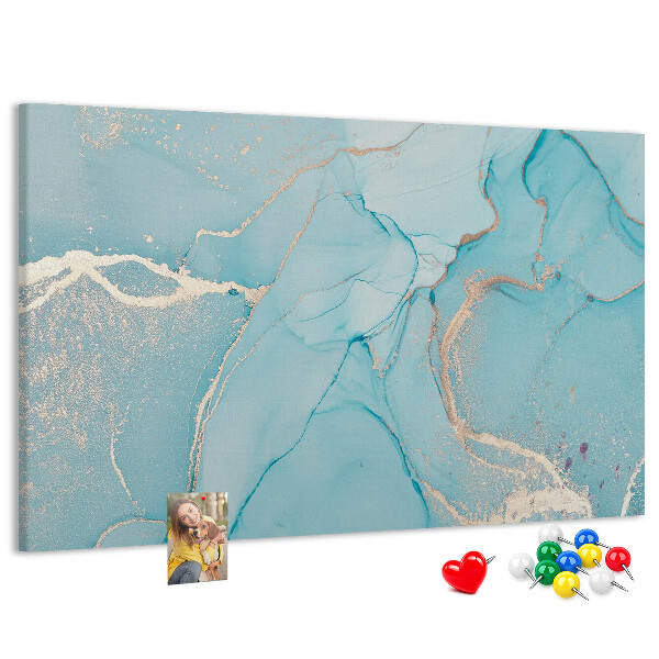 Tableau en liège Motifs de marbre bleu aux veinures délicates