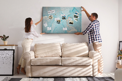 Tableau en liège Motifs de marbre bleu aux veinures délicates