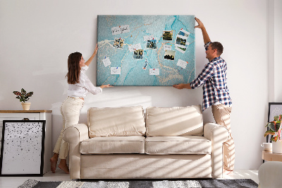 Tableau en liège Motifs de marbre bleu aux veinures délicates