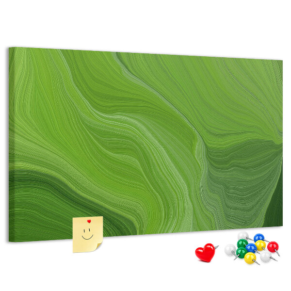 Tableau affichage liège Vagues vertes aux lignes délicates.