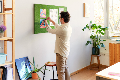 Tableau affichage liège Vagues vertes aux lignes délicates.