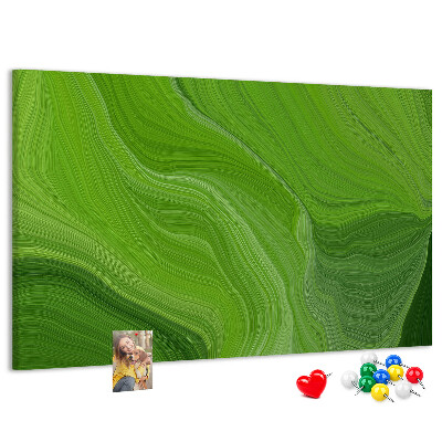 Tableau affichage liège Vagues vertes aux lignes délicates.