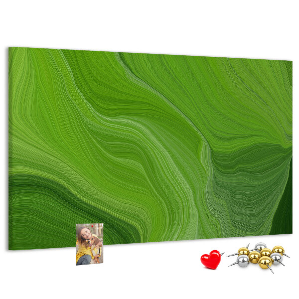 Tableau affichage liège Vagues vertes aux lignes délicates.