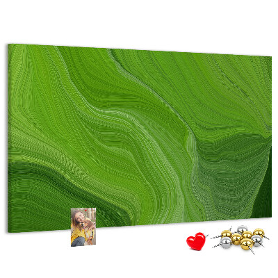 Tableau affichage liège Vagues vertes aux lignes délicates.