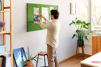Tableau affichage liège Vagues vertes aux lignes délicates.