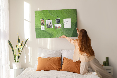 Tableau affichage liège Vagues vertes aux lignes délicates.
