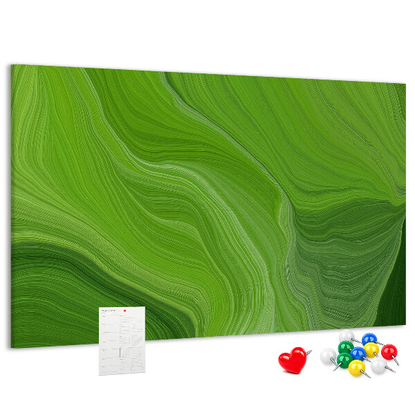 Tableau affichage liège Vagues vertes aux lignes délicates.