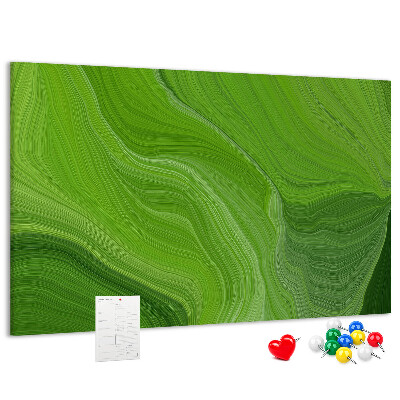 Tableau affichage liège Vagues vertes aux lignes délicates.