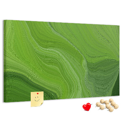 Tableau affichage liège Vagues vertes aux lignes délicates.