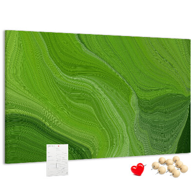Tableau affichage liège Vagues vertes aux lignes délicates.